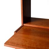 Vintage Scandinavian teak bookshelf with retractable desk