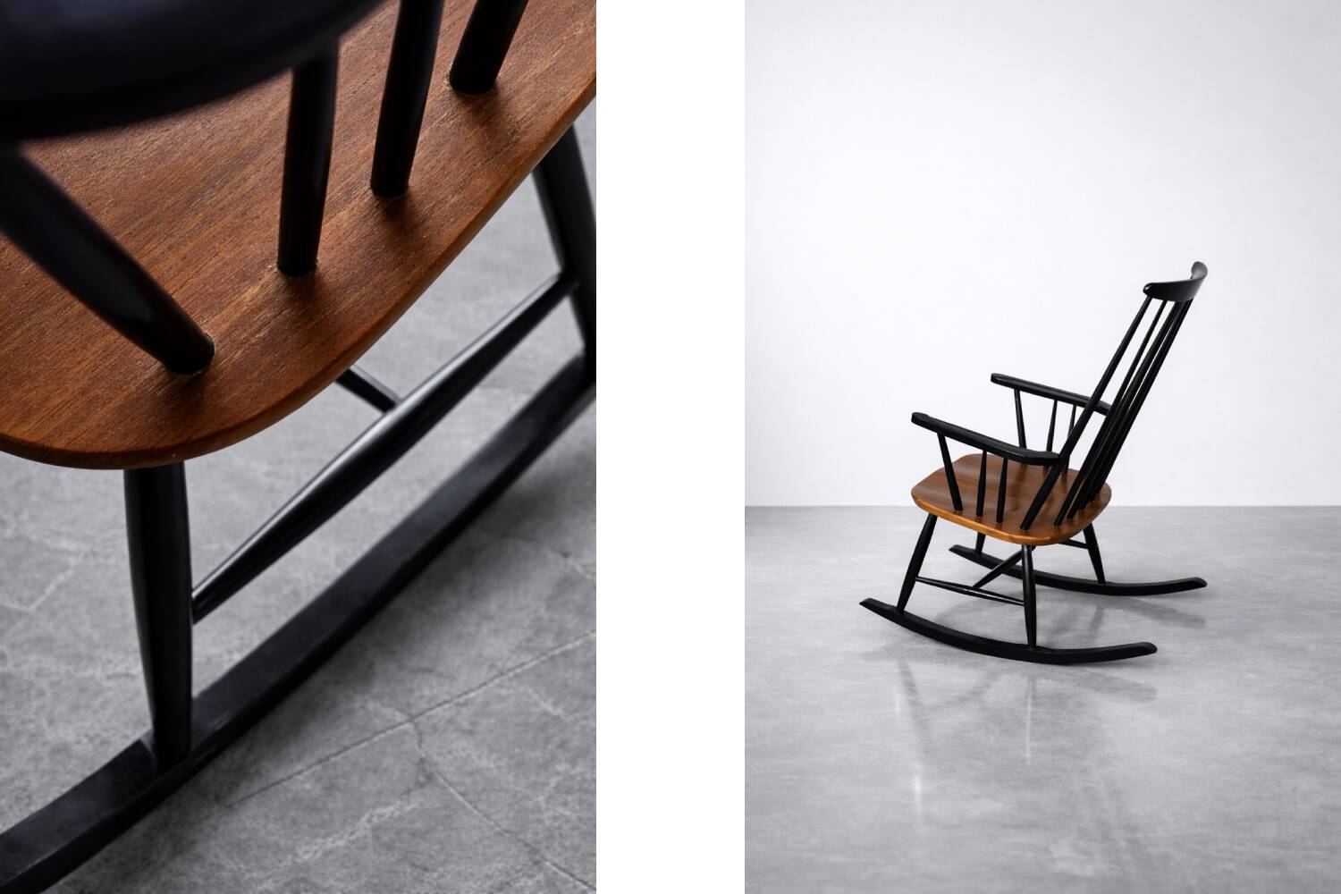 Vintage Mid-Century Finnish Modern Rocking Chair by I. Tapiovaara for Asko