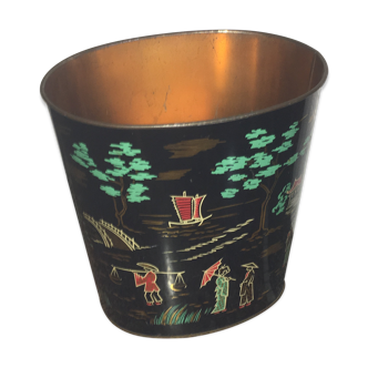 Vintage metal paper basket