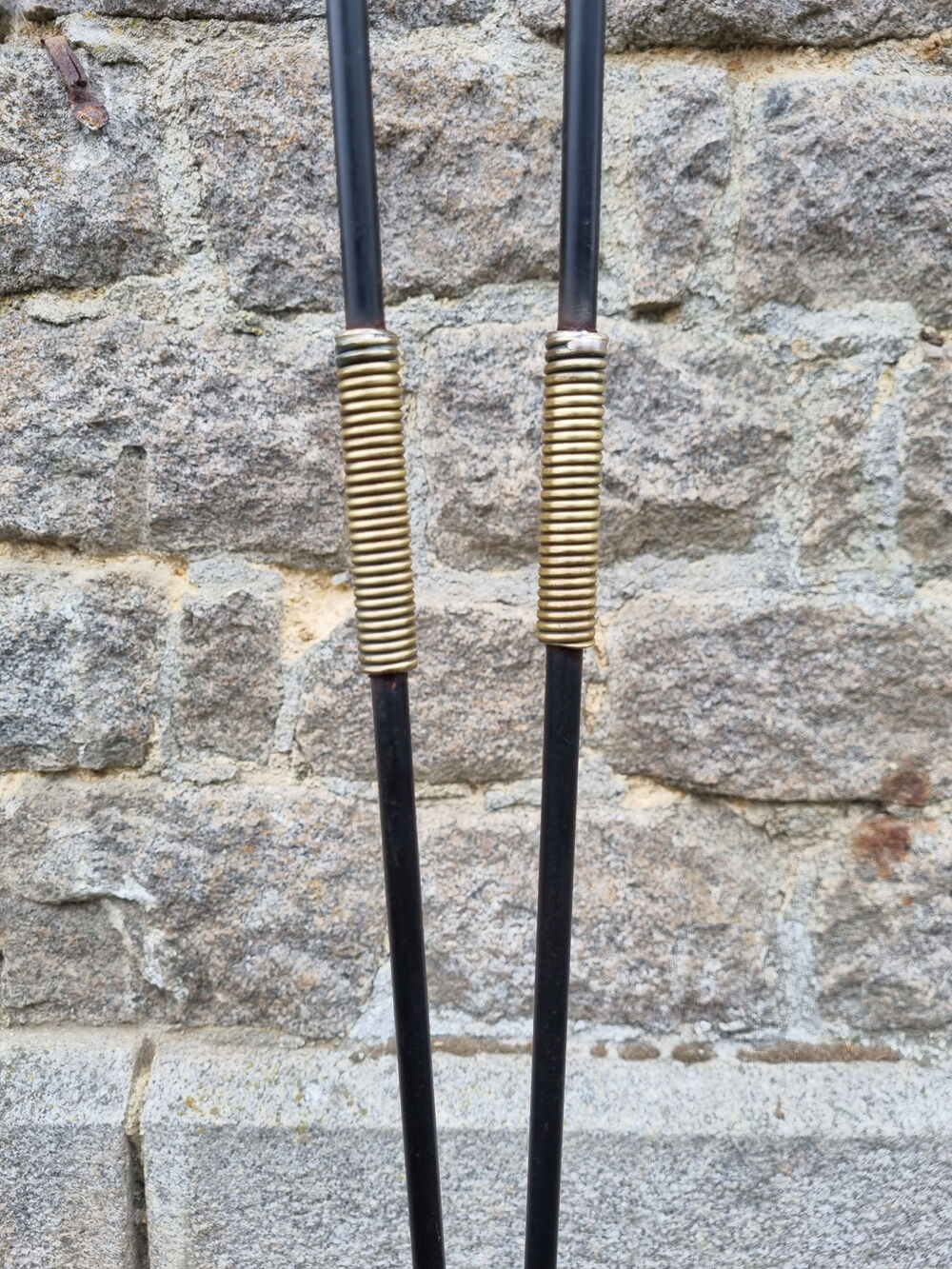 Tripod floor lamp design, steel, brass and opaline, vintage, 50s