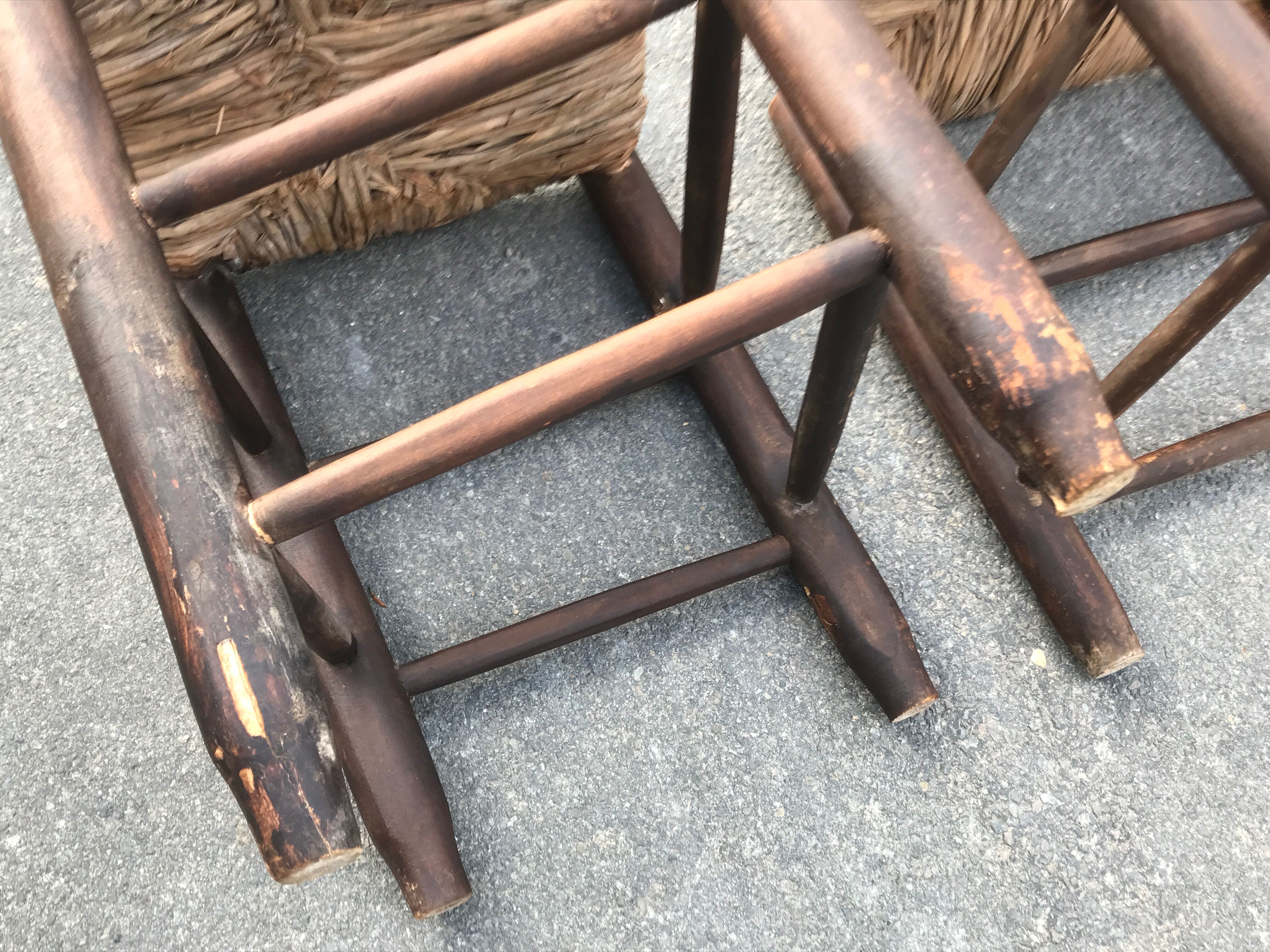 Chaises campagne suisse paille 1950