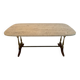 Travertine and wood coffee table from the 60s-70s