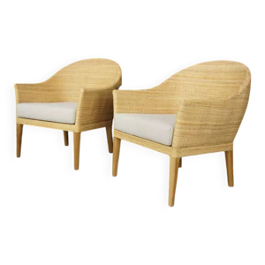 paire de fauteuils en - teck