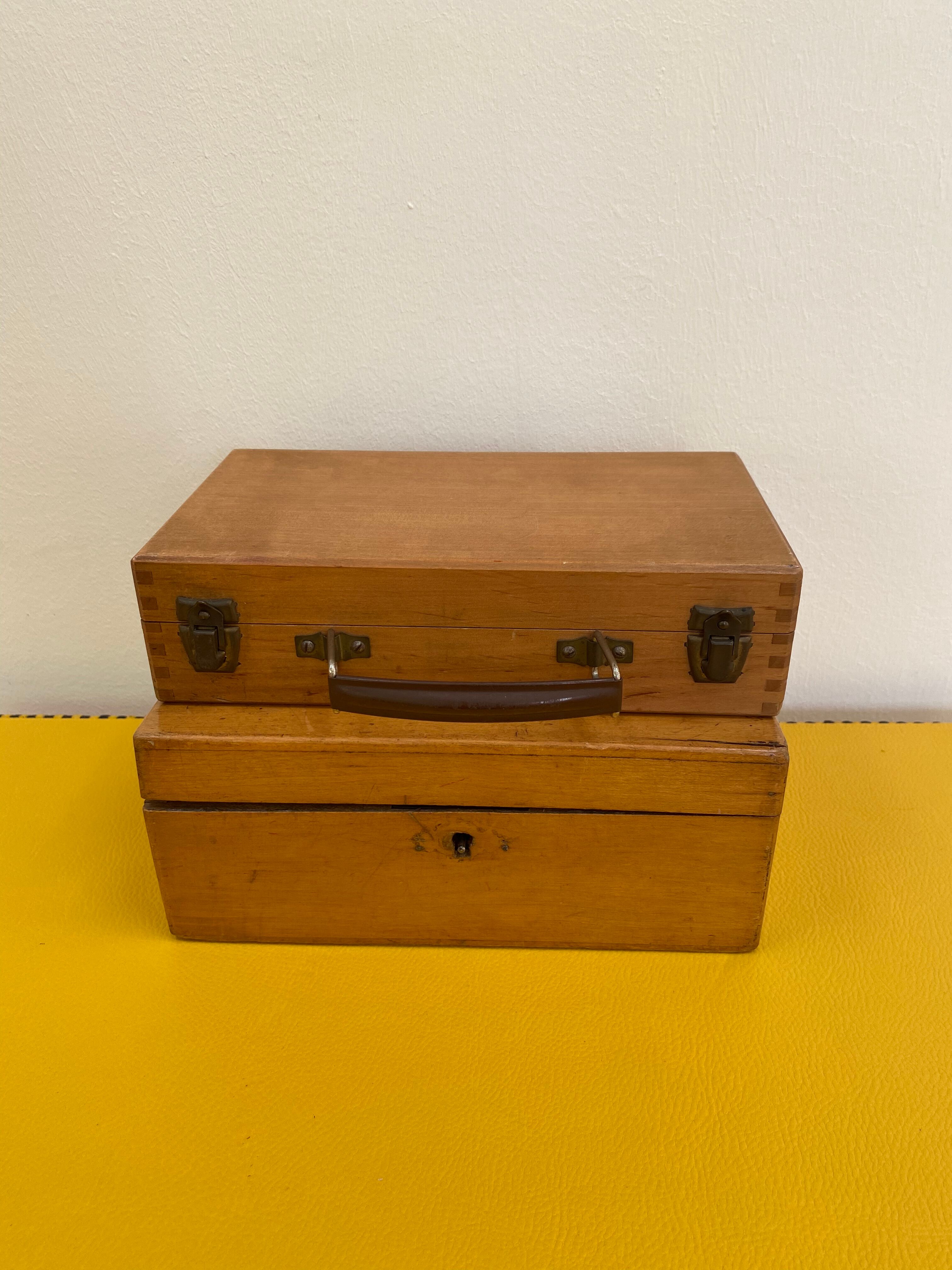 Old wooden briefcase