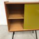 Showcase small storage cabinet vintage blond wood 60s