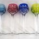 Saint Louis Traminer 4 glasses Rhin Roemer crystal, signed colour, excellent condition.