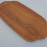 Swedish teak tray with tea cups by Jie Gantofta, 1960s, set of 7.