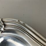 Round silver metal dish