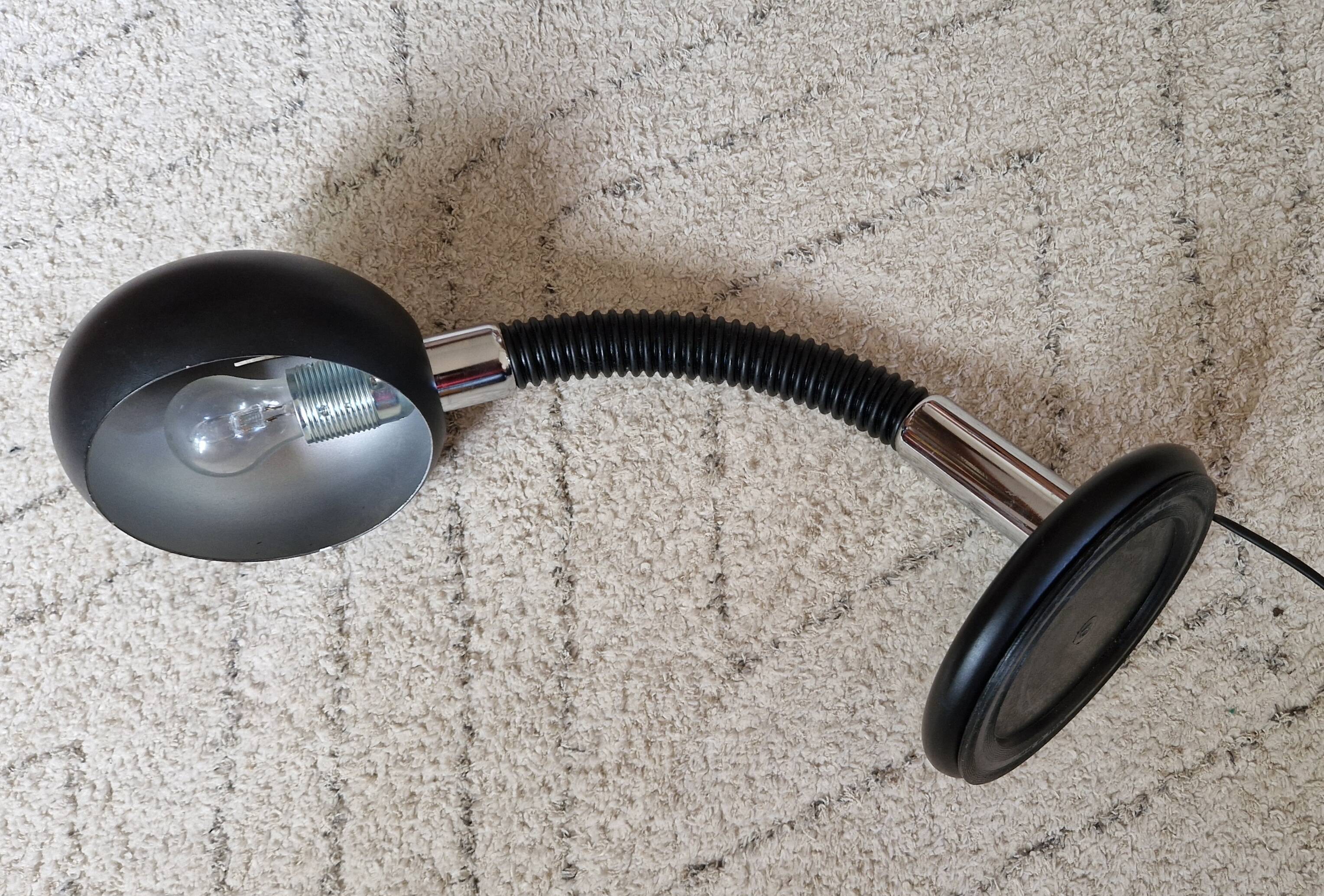 Gamma lux italy black and chrome articulated desk lamp 1970