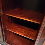 Solid cherry and lacquered mahogany veneer bookcase from the late 1950s