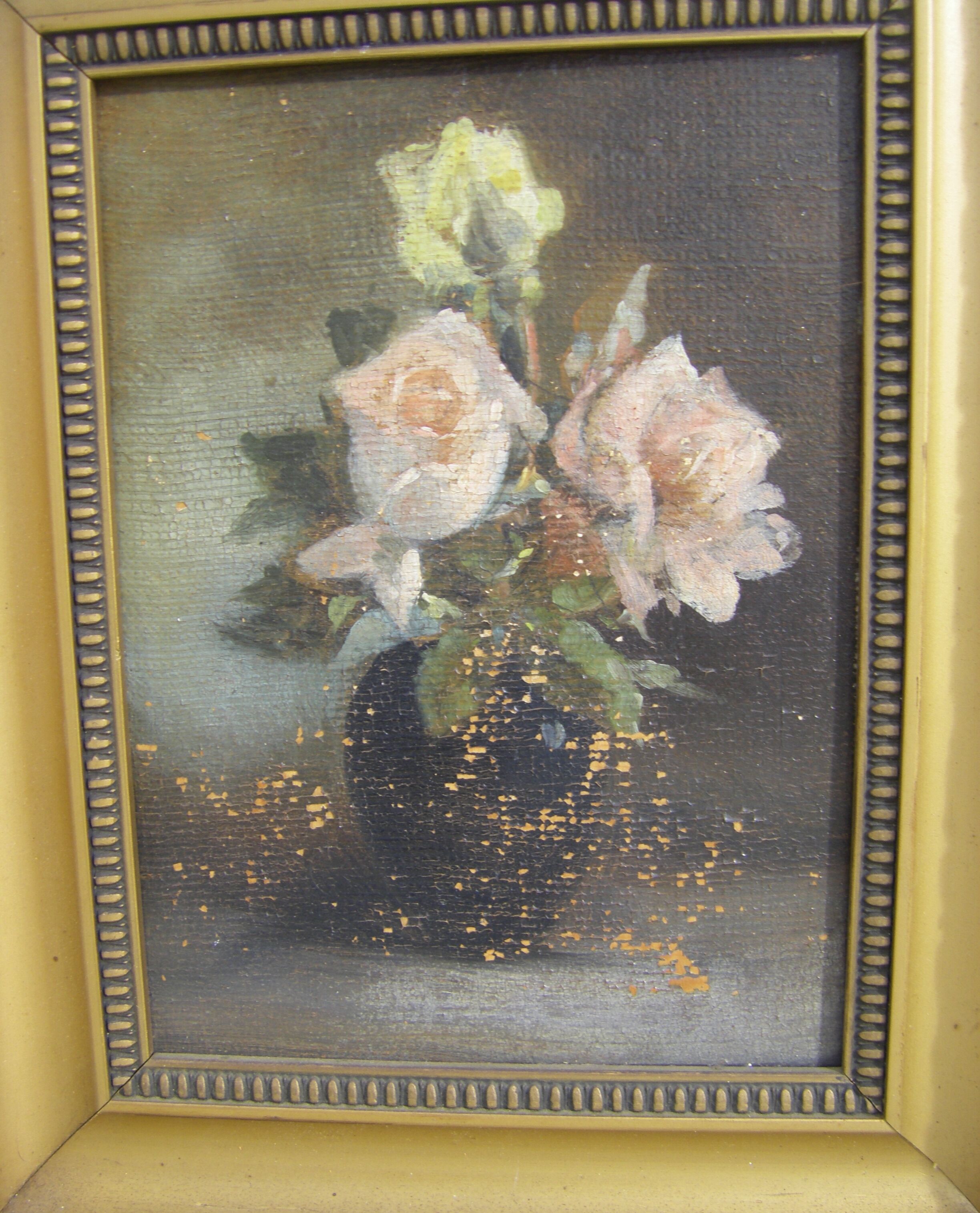 Paire de peintures de fleurs