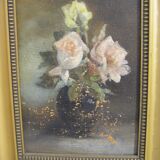 Paire de peintures de fleurs