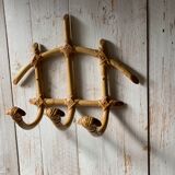 Small vintage rattan hook