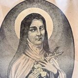 Lithograph of Saint Teresa in frame