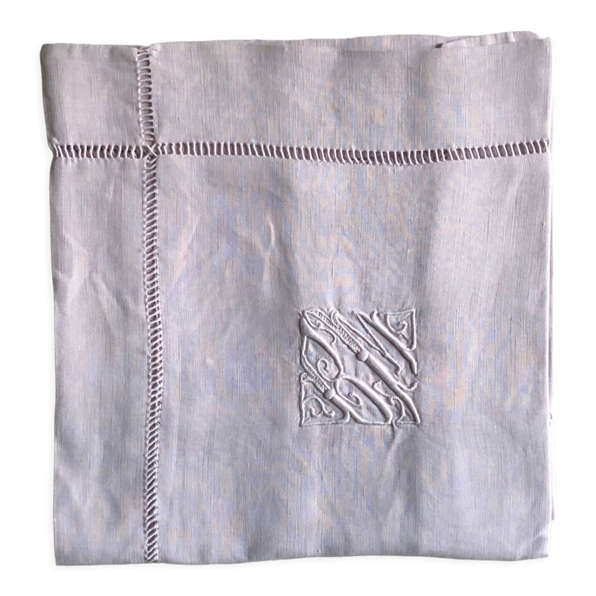 Antique pillowcase in pure linen lilac