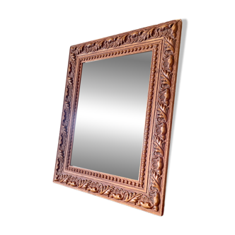 Miroir classique rectangulaire en bois sculpté