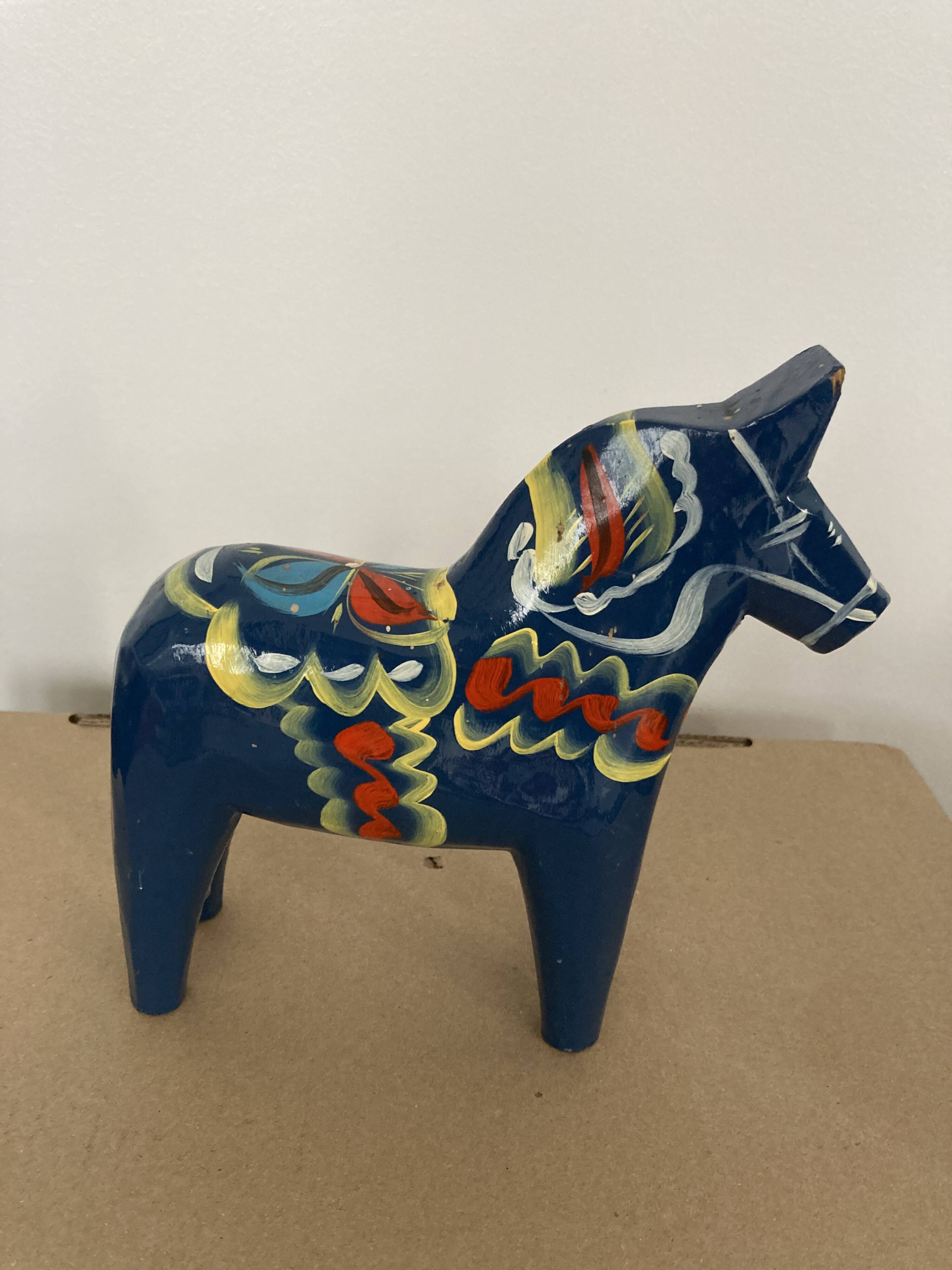 Swedish "Dala" blue horse NILS OLSON 17cm