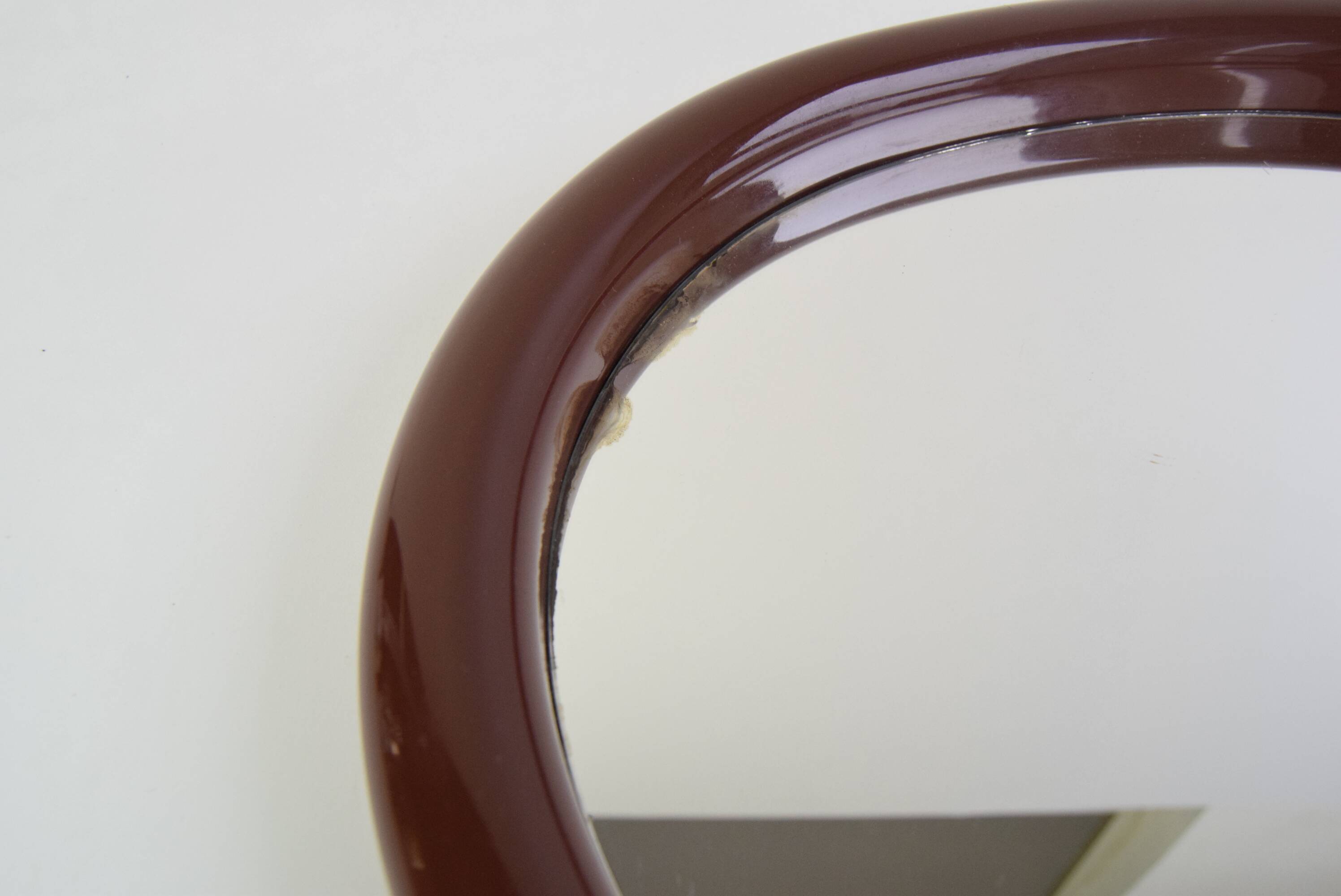 Vintage Oval Wall Mirror, Czechoslovakia, 1970's.