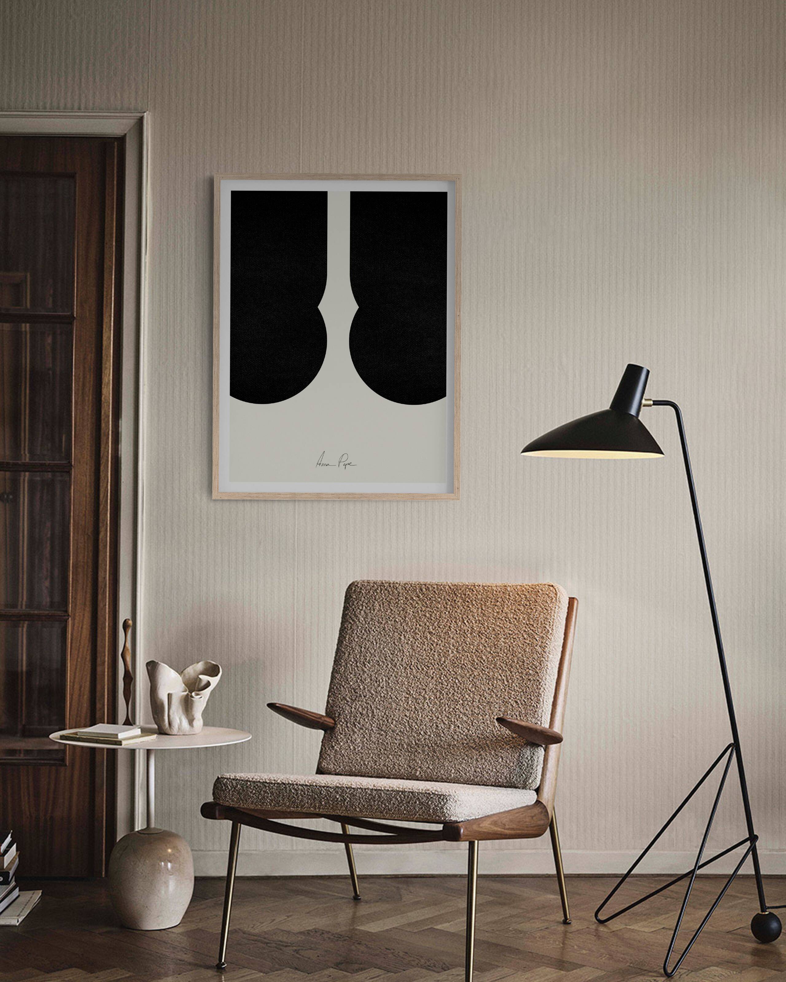 Abstract black figures giclee print, 50x70cm