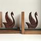 Pair of greenhouse books swans in wood and bakelite 50s