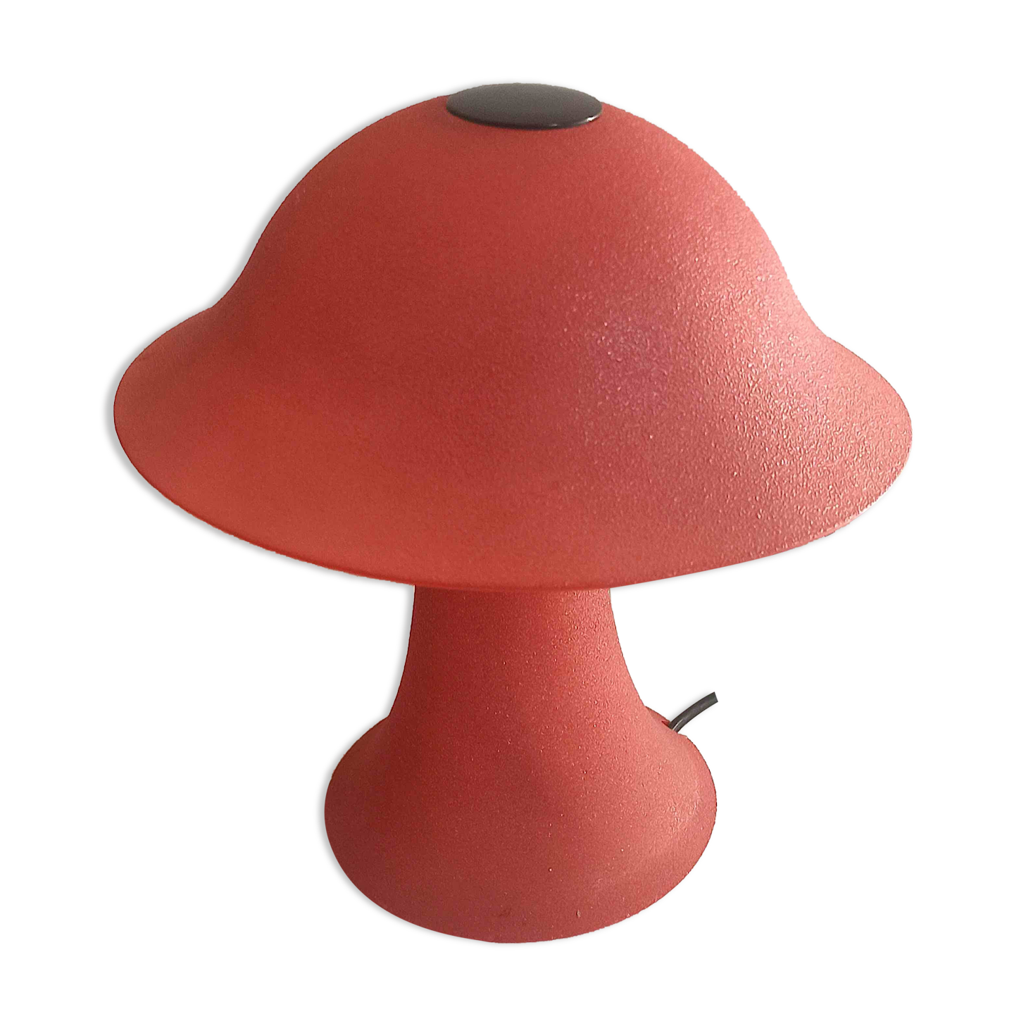 Vintage mushroom lamp red glass frosted effect
