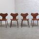 Rare set of 4 first edition 'Grand Prix' chairs by Arne Jacobsen for Fritz Hansen, 1959