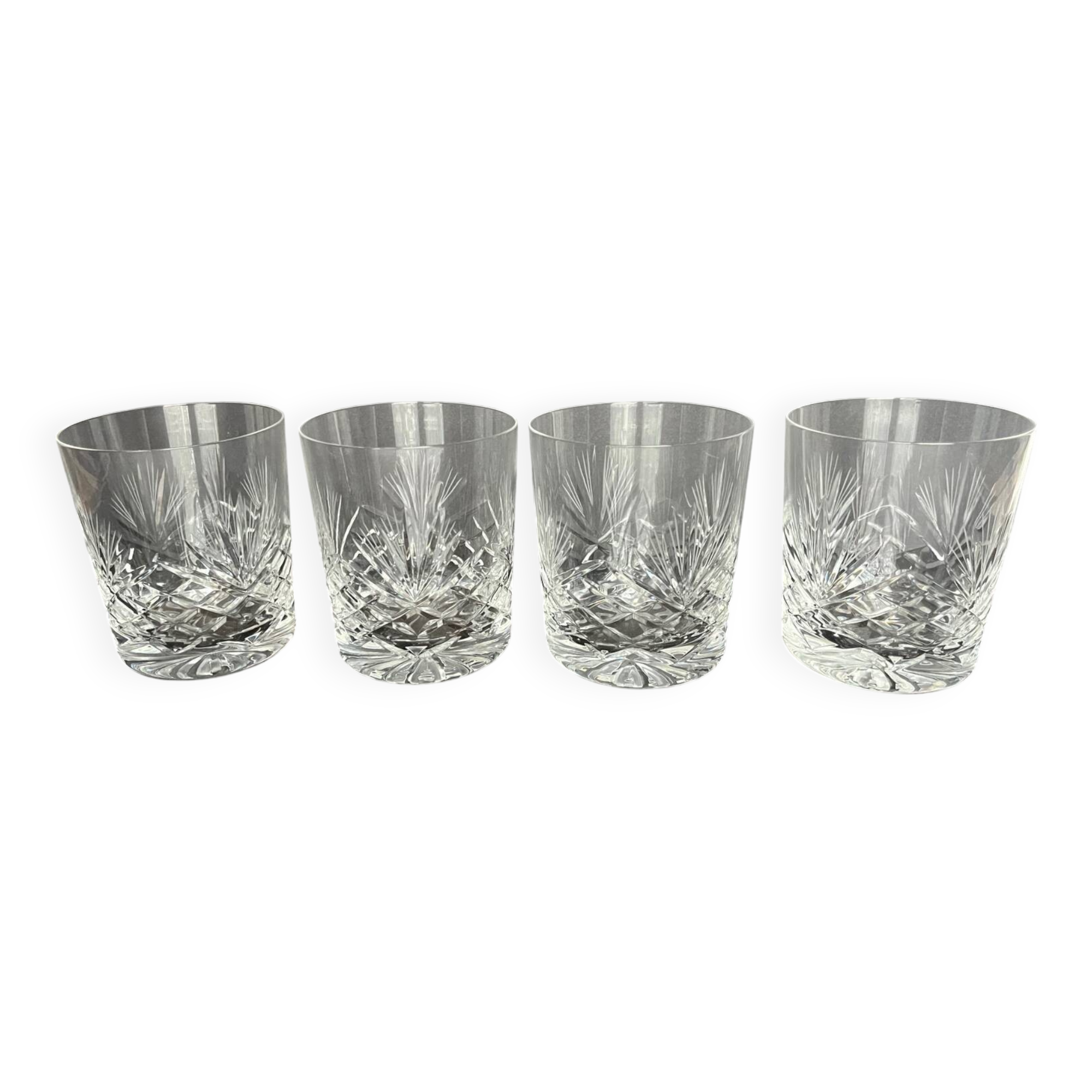 4 cut crystal whisky glasses
