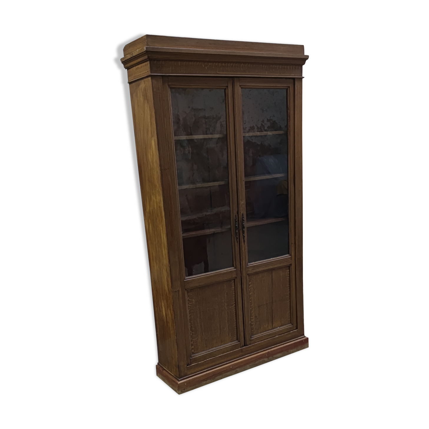 Trompe l'oeil painted library in the style of oak, circa 1870