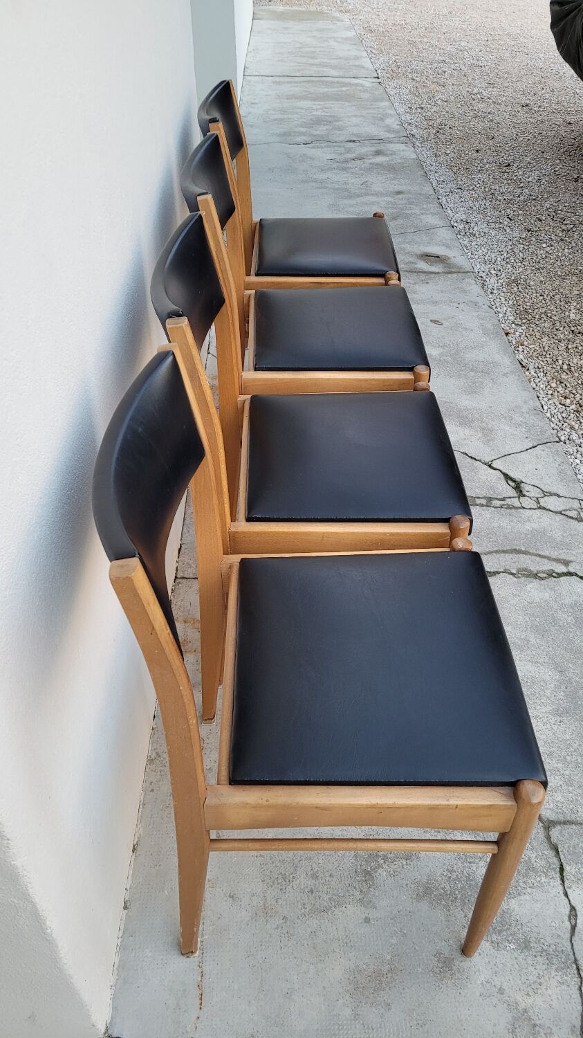 Série de 4 chaises scandinave vintage 1950