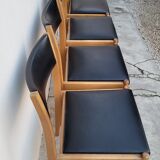 Series of 4 vintage Scandinavian chairs 1950