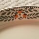 Flat oval enamelled pattern. Longwy. Model Antibes