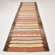 4x13 Beige & Orange Kilim Runner Rug, Wool Runner Rug, Stair Rug, 121x395Cm