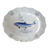 Fish plate limoges "corail la mer" porcelain a. giraud & cie sauviat