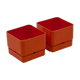 Set of 2 Orange Plastic Planters by Vastill, Italy, 1970s