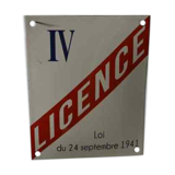 Enamel plate license IV