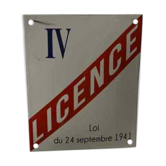 Enamel plate license IV