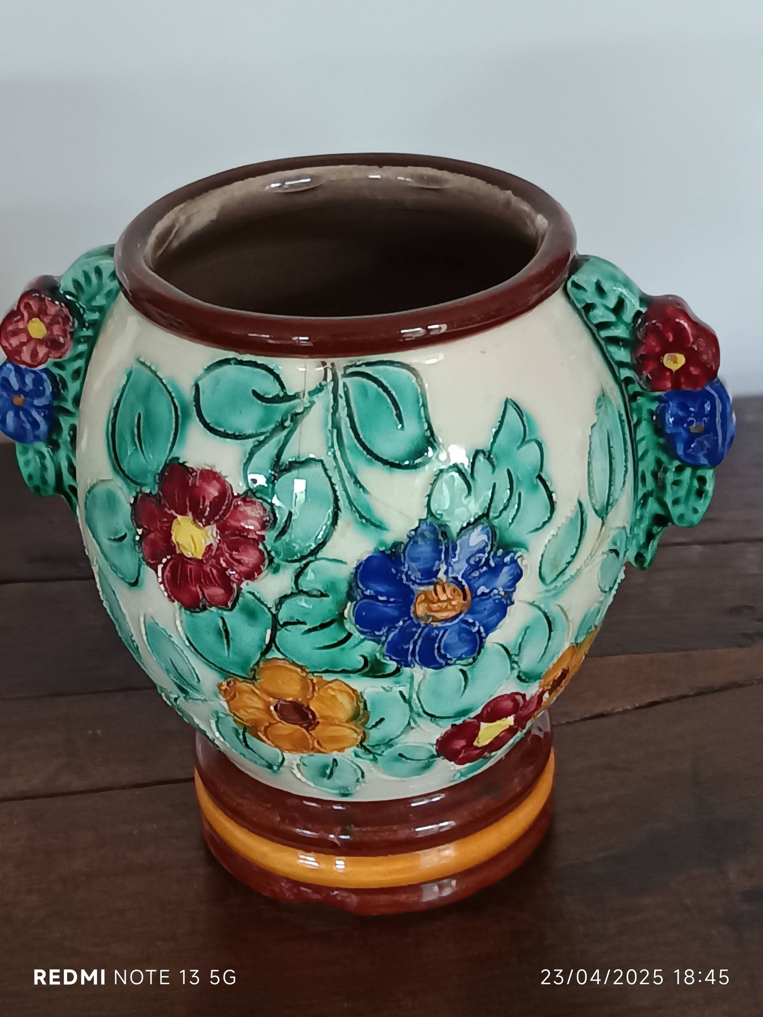 Paire de vases à oreilles Cerart Monaco 1950/1960