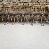 Lot of 6 bistro bar chairs from the 1960s
