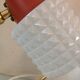Pair of bedside lamps in structured white opaline and brass, vintage 60