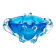 Bohémia Crystal Ashtray Josef Hospodka Blue Vintage 1960