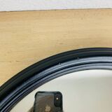 Pair of round mirrors with black rim 40 cm, vintage
