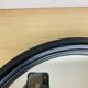 Paire de miroirs vintage ronds et noirs