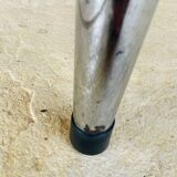 Tabouret vintage skaï orange et pieds chrome circa 70s