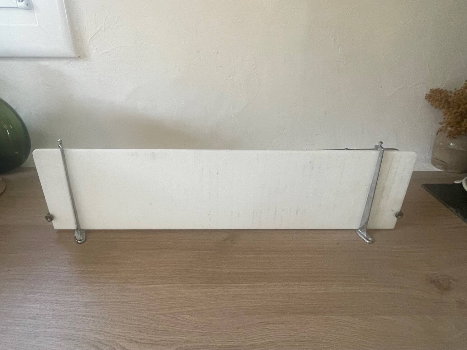 White glass and chrome wall shelf 60cm