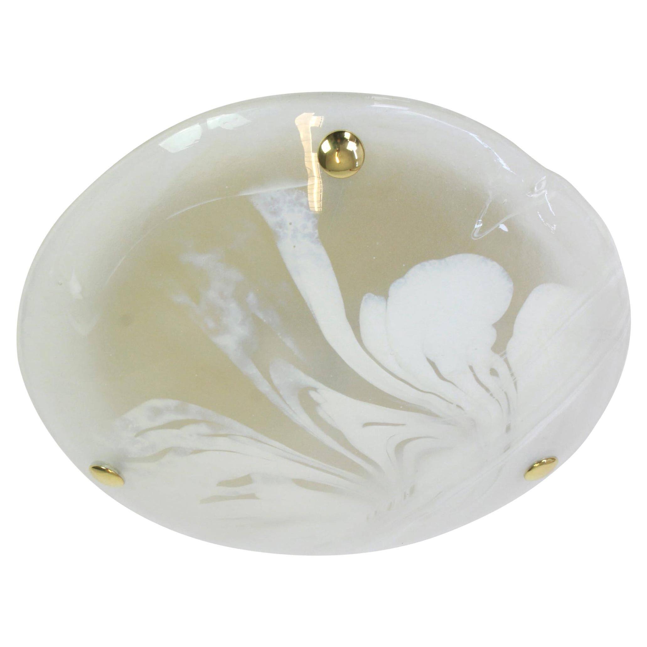 Round Murano glass ceiling light by Hillebrand, Germany, 1970s