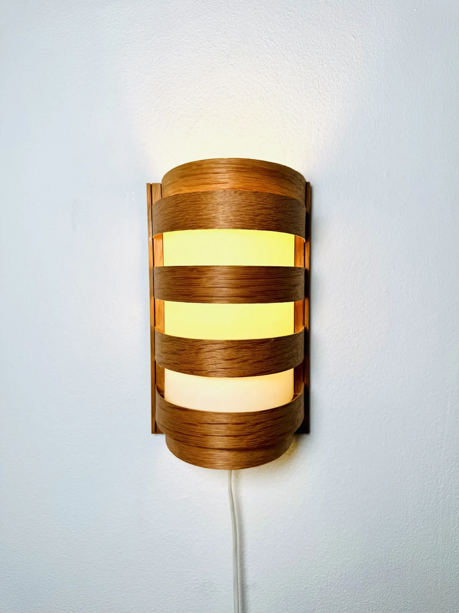 Pine Veneer Wall Lamp By Unknown Designer, Sweden 1960S
