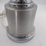 Lamp base in brushed and chromed aluminum