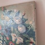 Tableau peinture nature morte fleurs