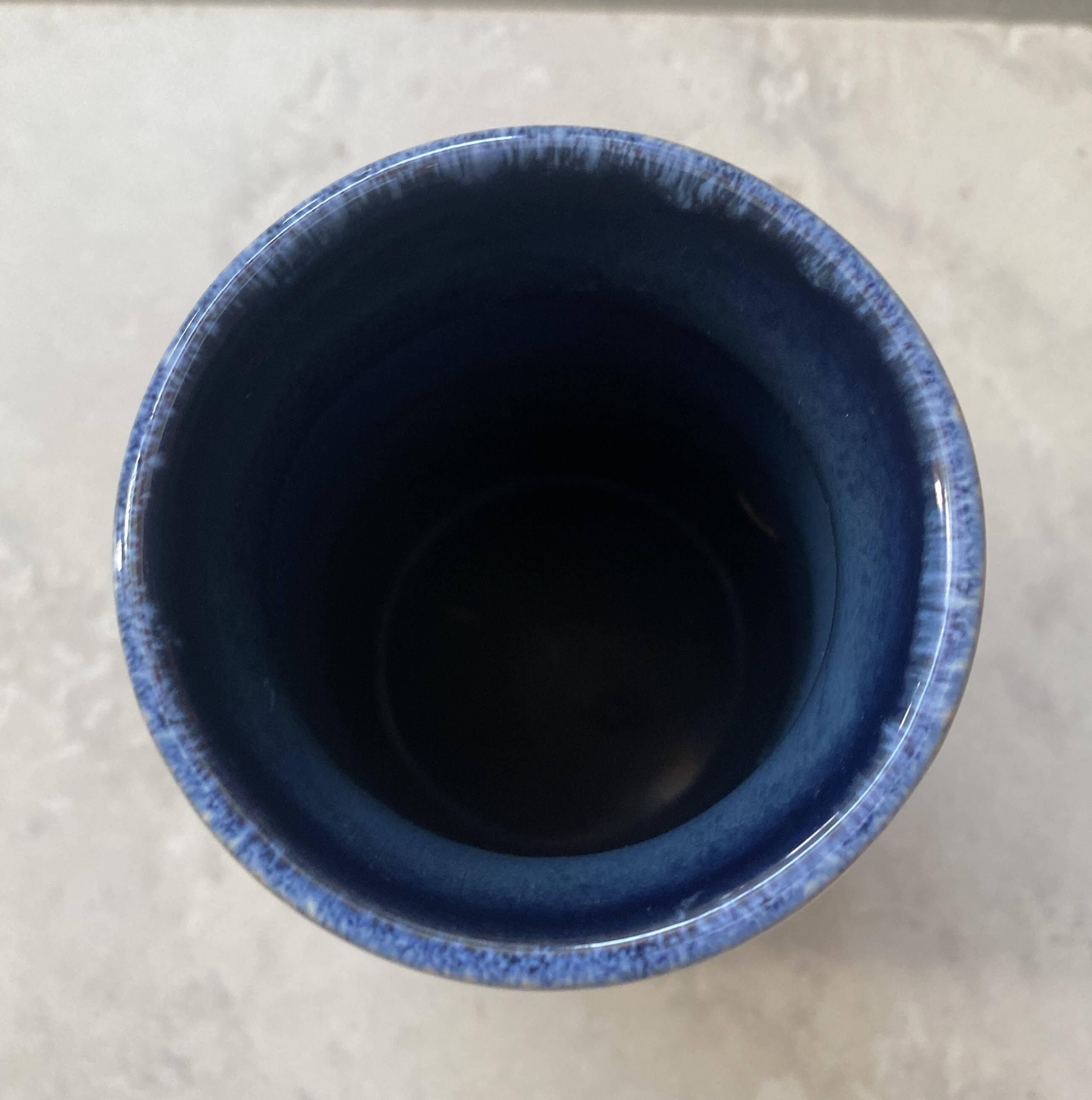 Blue vase by Strehla model 1408 Eastern Germany 1960s