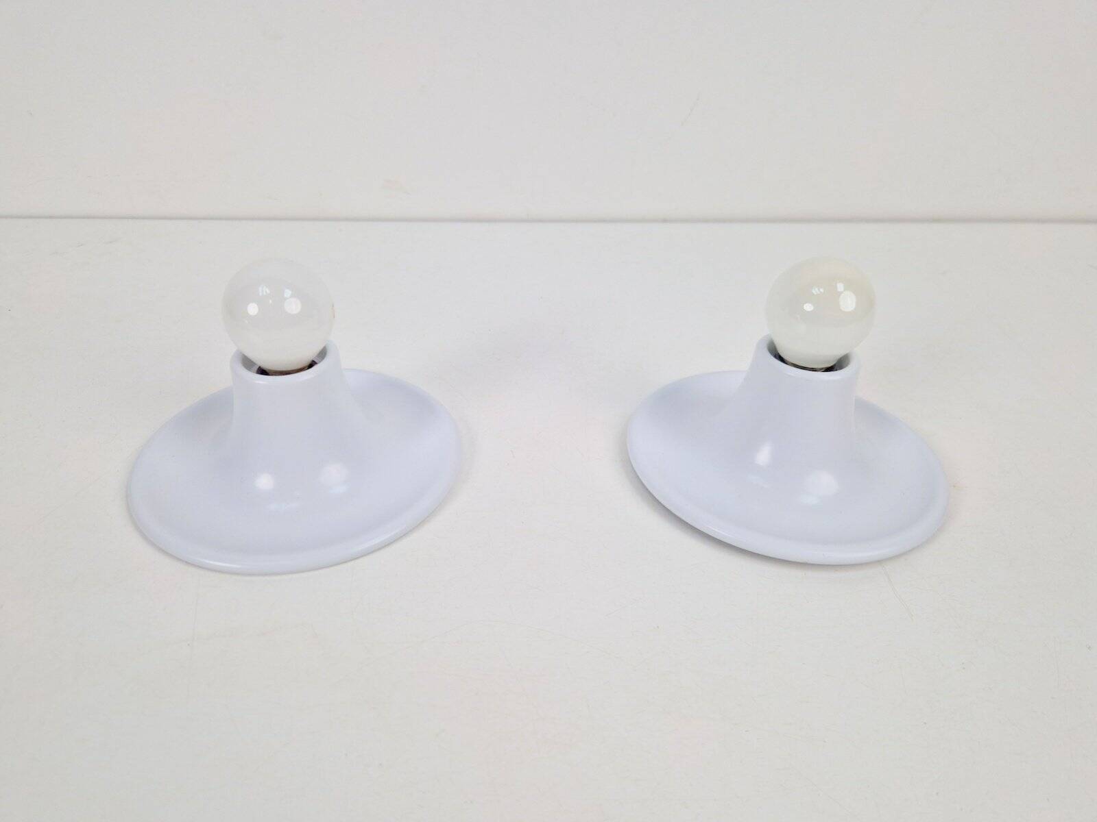 Vintage Space Age UFO Disc Wall Lamps from Targetti Sankey, 1970s, Set of 2